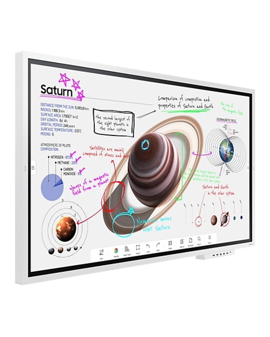 Samsung Flip Pro Smart Whiteboard LH65WMBWBGCXUE b Samsung LH65WMBWBGCXUE 65 inch Flip Pro interactive 4K display front view b