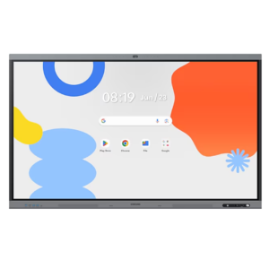 Samsung LH86WAFPLGCXUE 86 inch interactive Android E-Board touch display with built-in camera front view