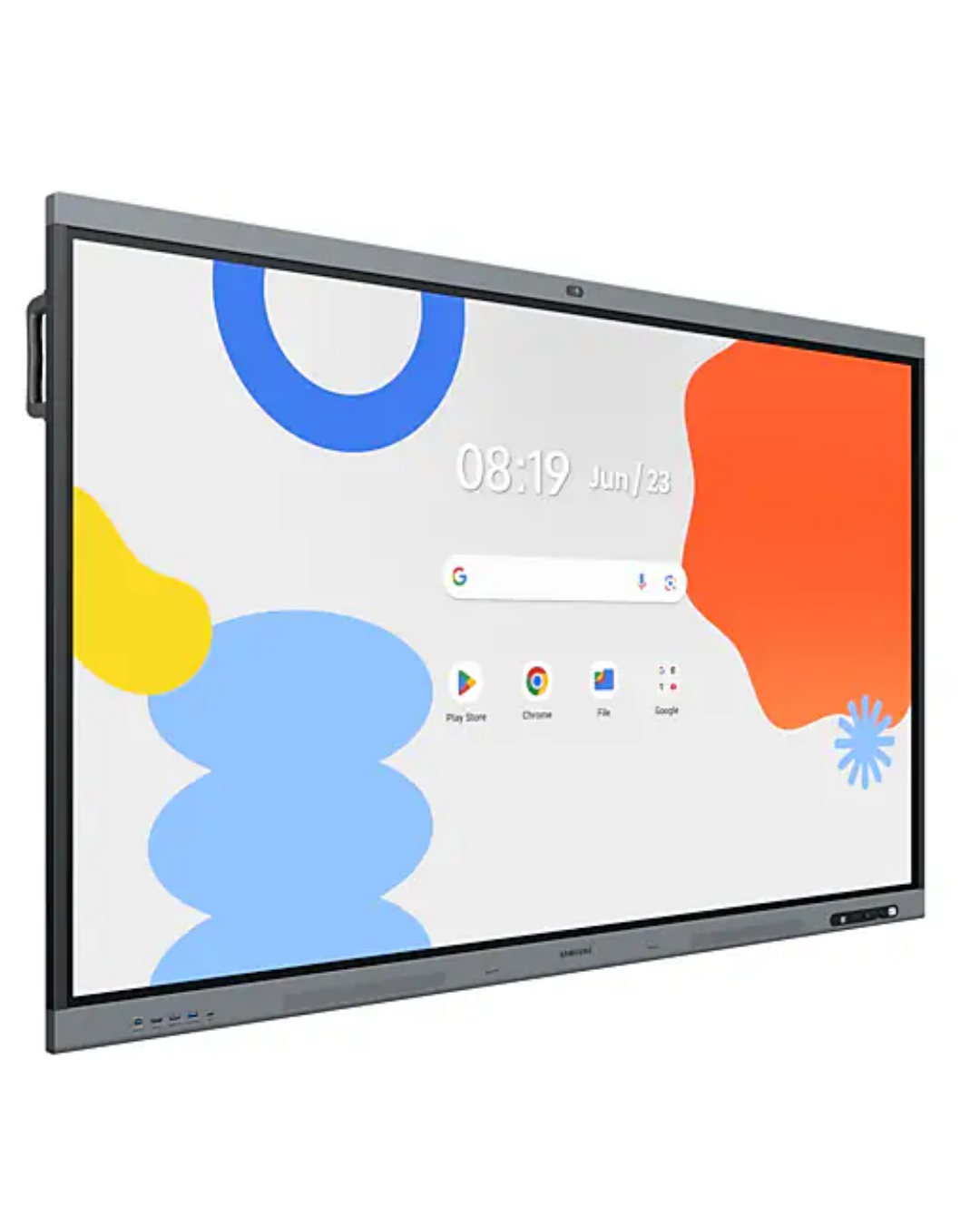 Samsung WAF Series Interactive Touch Screen LH75WAFPLGCXUE Samsung LH75WAFPLGCXUE 75 inch interactive Android E-Board touch display with built-in camera front view