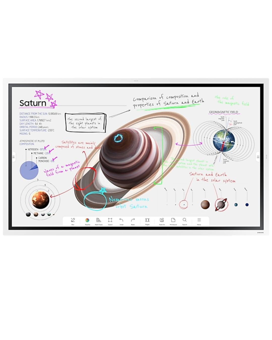 Samsung LH65WMBWBGCXUE 65 inch Flip Pro interactive 4K display front view Samsung LH65WMBWBGCXUE 65 inch Flip Pro interactive 4K display front view
