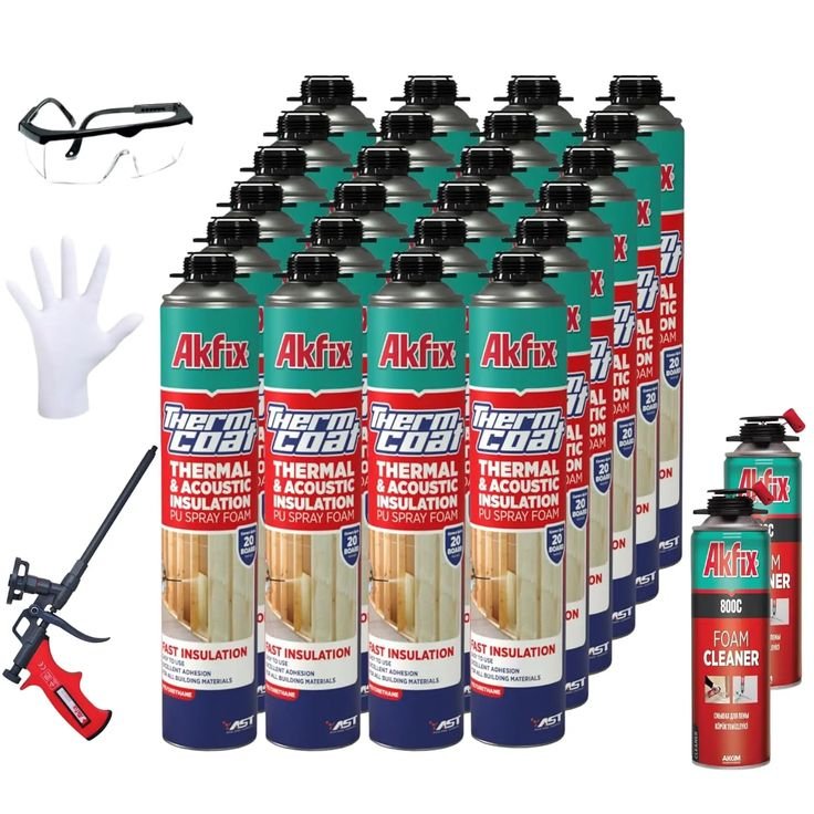 <img src="thermcoat spray foam insulation kit (480 board feet) closed cell expanding foam sealant"