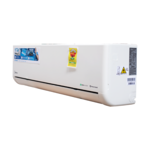 Front view of Midea 2.5HP indoor split inverter air conditioner indoor unit showing the clean sleek casing display layout.