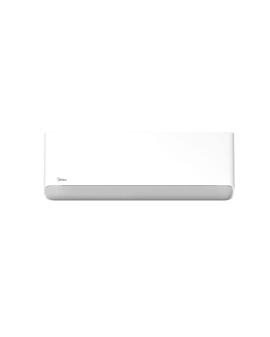 Midea 1.5HP Breezeless Inverter AC MSCB1B-12CRFN8 Product Shot Front view of Midea 1.5HP Breezeless inverter split air conditioner indoor unit showcasing the micro-hole twin flap matrix casing layout