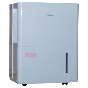 Front view of Midea electric dehumidifier cube unit showing the clean sleek casing display layout