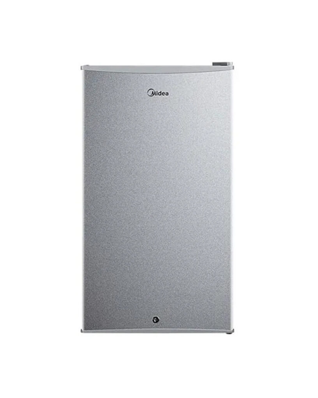 Midea Refrigerator MDRD142FGN50 Product Shot Front view of Midea single door compact refrigerator unit showing the clean sleek casing display layout