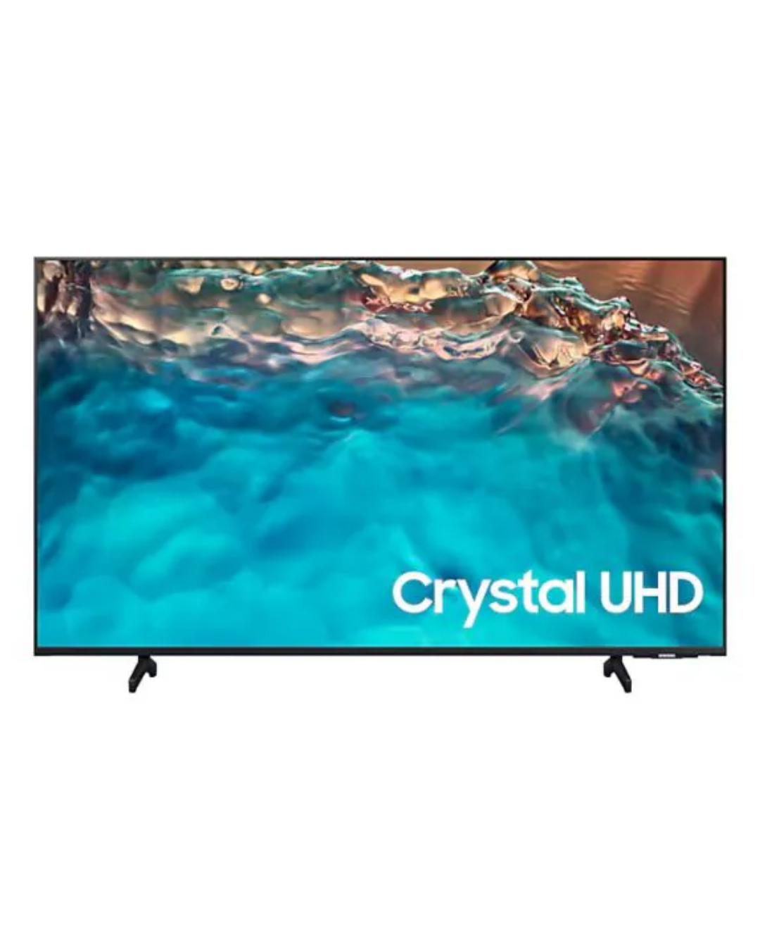 50 Standalone Screen HG50BU800AUXUE Product Shot Front view of Samsung 50-inch indoor non-touch commercial standalone display screen showing the thin symmetrical border layout