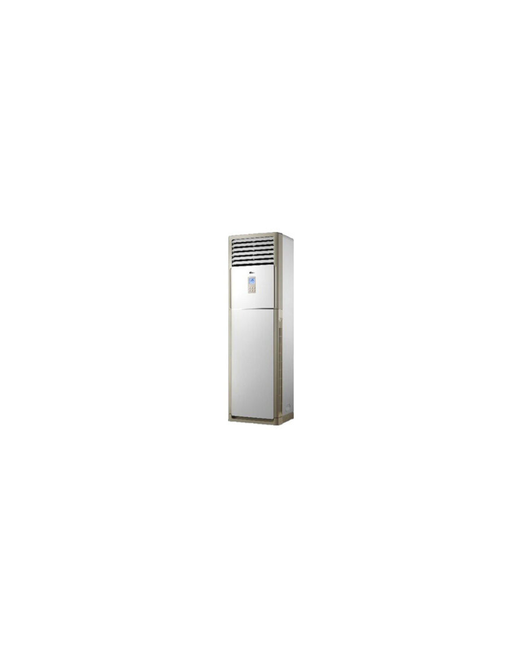 Midea 2.5HP Floor Standing AC MPA-22CRN1-N Product Shots Views of Midea 2.5HP floor standing vertical air conditioner tower unit showing the clean sleek column casing and digital LCD panel display