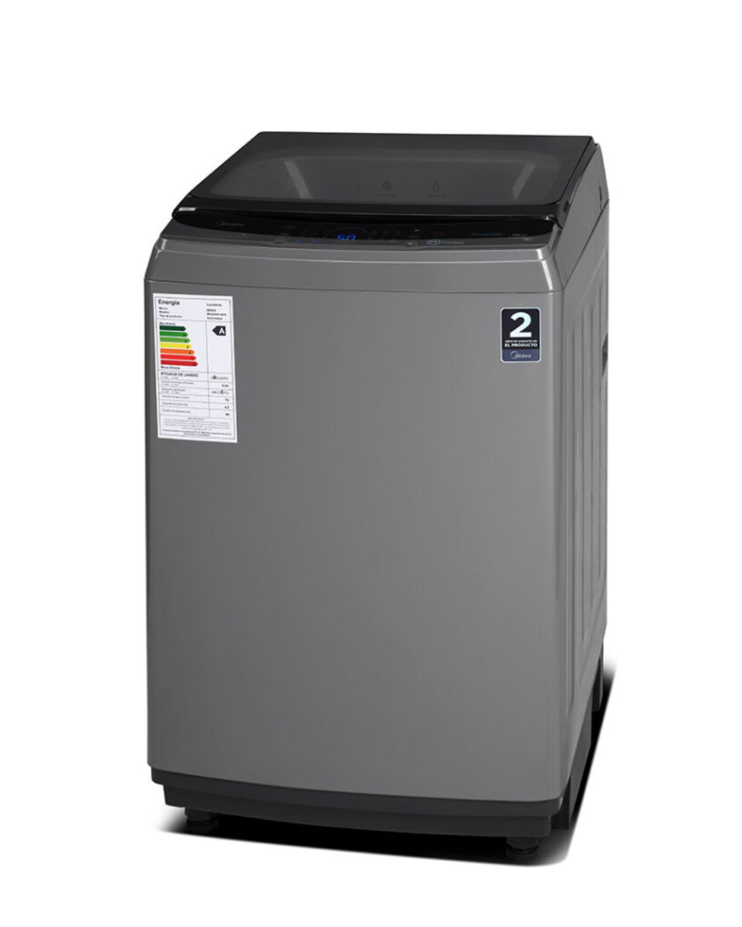 Midea Washing Machine MA500W180D/G-AFC Product Shots Views of Midea top load washing machine unit showing the clean sleek casing display layout