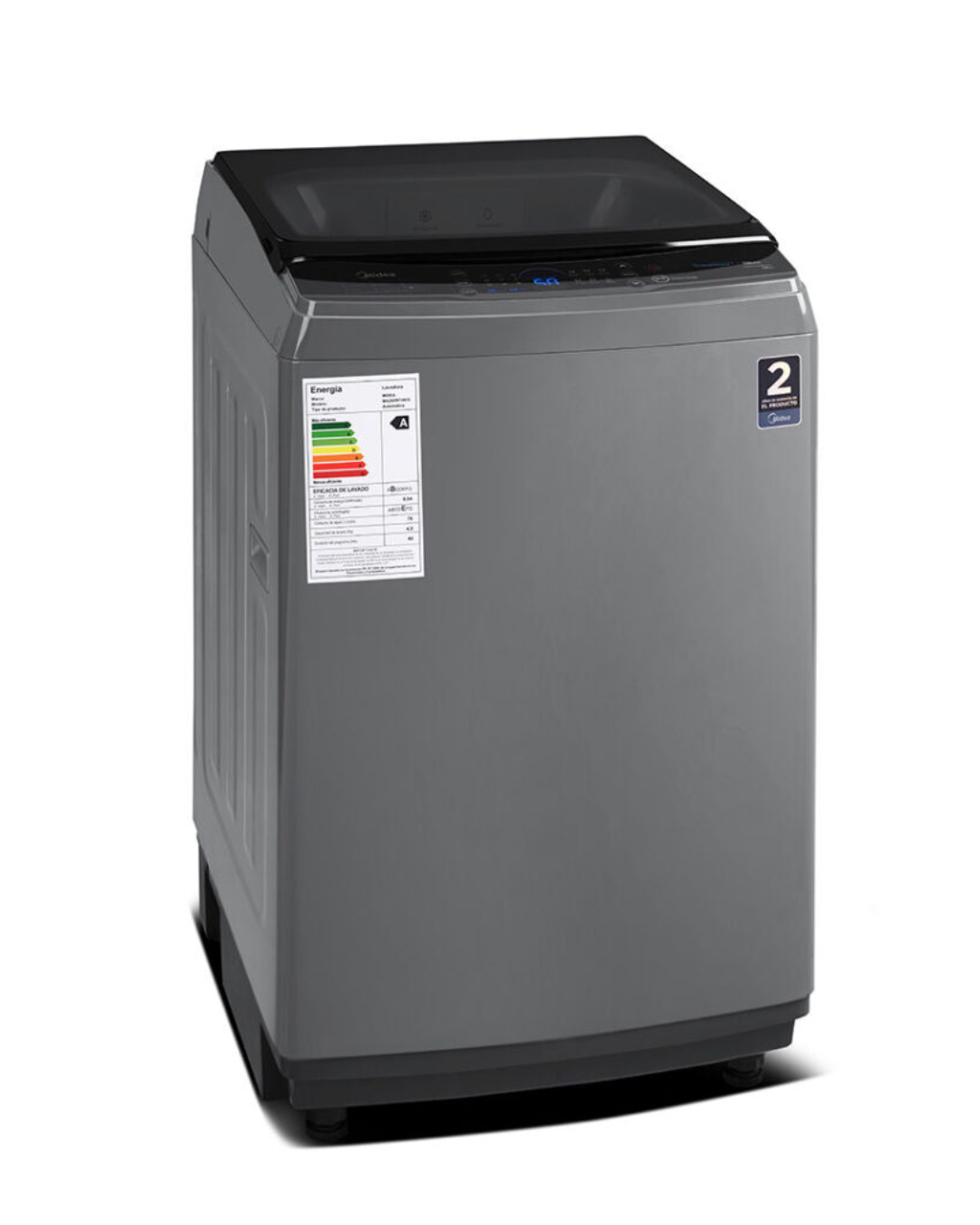 Midea Washing Machine MA200W140/G Product Shots Views of Midea top load washing machine unit showing the clean sleek casing display layout